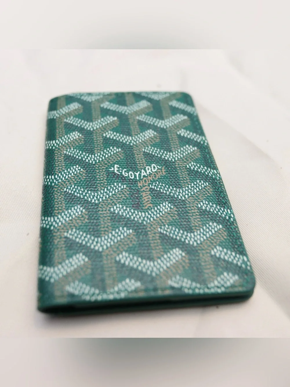 Goyard Green Leather Card & Key Pocket Holder
